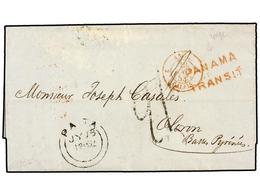 4524 PERU. 1854. PAITA A FRANCA. Fechador De <B>B.P.A. PAITA. </B> - Otros & Sin Clasificación