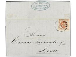 4528 PERU. Sc.8. 1859. TACNA A LIMA. Encaminada Hasta ARICA Por <B>J. EMILIO GARCIA/ASENTE/ARICA </B>y Allí Depositada A - Sonstige & Ohne Zuordnung