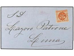 4529 PERU. Sc.4. 1859. IQUIQUE A LIMA. <B>1 Pta.</B> Rojo, Mat.<B> CIRCULO DE PUNTOS</B> Con <B>YQUIQ</B> En El Interior - Other & Unclassified