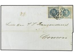 4532 PERU. Sg.6,6a. 1859. TACNA A COROCORO (Bolivia). <B>1 Dinero</B> Azul Y <B>1 Dinero </B>azul Pálido. Mat. <B>ADMON. - Otros & Sin Clasificación