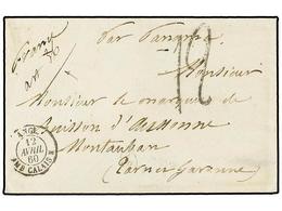 4541 PERU. 1860 (12 Marzo). CALLAO A MONTAUBAN (Francia). Circulada Vía Panama, Mención Manuscrita 'ART.36' En Vez De La - Sonstige & Ohne Zuordnung