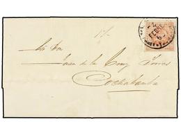 4546 PERU. Sc.10. 1862. TACNA A COCHABAMBA.<B>1 Peseta </B>rojo. Muy Bonita. - Other & Unclassified