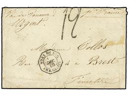 4559 PERU. 1866 (Dec.). Sobre Sin El Texto Interior Procedente De PERU A CHILE Circulada Por Correo Francés Via Panamá.  - Other & Unclassified