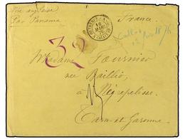 4590 PERU. 1876. CALLAO (Peru) A FRANCIA. Sobre Con Texto Completo, Fechador De Entrada <B>OUTREMER. V. ANGL./A CALAIS S - Sonstige & Ohne Zuordnung