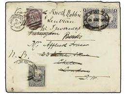 4616 PERU. 1890. LIMA A LONDRES. <B>1 Ctvo.</B> (2) Y <B>10 Ctvos.</B> Reexpedida En El Interior De Gran Bretaña Con Sel - Other & Unclassified