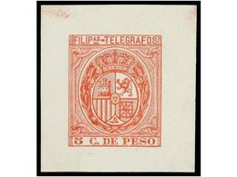 4639 (*) FILIPINAS. Ed.T-27. <B>PRUEBA DE PUNZON</B> Del Sello De <B>5 Cts. De Peso</B> Rosa. MAGNIFICA Y RARISIMA. - Otros & Sin Clasificación