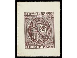 4640 (*) FILIPINAS. Ed.T-28. <B>PRUEBA DE PUNZON</B> Del Sello De <B>10 Cts.</B> <B>de Peso</B> Castaño Lila. MAGNIFICA  - Autres & Non Classés