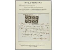4652 FILIPINAS. 1866. Documento Fechado En APARRI Con Un Bloque De Ocho Del Sello De Correos De <B>3 1/8 Ctvos</B> Negro - Otros & Sin Clasificación