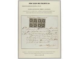 4652 FILIPINAS. 1866. Documento Fechado En APARRI Con Un Bloque De Ocho Del Sello De Correos De <B>3 1/8 Ctvos</B> Negro - Andere & Zonder Classificatie