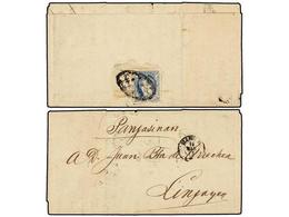 4657 FILIPINAS. Ed.21. 1871 (16 Marzo). MANILA A LINGAYEN. Carta Completa Con Franqueo Al Dorso De <B>5 Ctvos.</B> Azul. - Otros & Sin Clasificación