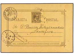 4673 FILIPINAS. 1896. <B>3 C.</B> Postal Stationery Card Commercially Used To GERMANY Cancelled By Two Strikes Of The <B - Sonstige & Ohne Zuordnung