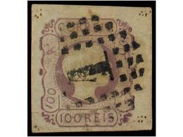 4709 ° PORTUGAL. Af.9. 1855. <B>100 Reis</B> Lila. MAGNIFICO. Afinsa.156?. - Otros & Sin Clasificación