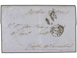 4799 PORTUGAL. 1862. LISBOA A PUEBLA DE CARABIÑAL Circulada Sin Sellos, Tasada A La Llegada Con <B>1 Real.</B> - Other & Unclassified