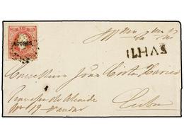 4814 PORTUGAL. Mu.30. 1869. FAYAL (Azores) A LISBOA. <B>25 Reis</B> Rosa Carmín, Marca Lineal<B> ILHAS</B> En Negro Esta - Sonstige & Ohne Zuordnung