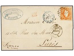 4819 PORTUGAL. Af.32. 1871. PORTO A PARÍS. <B>80 Reis</B> Naranja. MAGNÍFICA. - Other & Unclassified