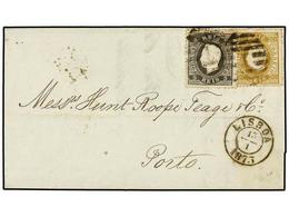 4827 PORTUGAL. Af.36,39. 1873. LISBOA A PORTO. <B>5 Reis </B>negro, <B>20 Reis </B>bistre Para Hacer La Tarifa De <B>25  - Sonstige & Ohne Zuordnung