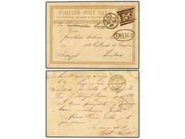 4832 PORTUGAL. 1875. GLASCOW A LISBOA. Entero Postal De <B>1 P.</B> Castaño, Marca Ovalada De Llegada <B>FRANCA</B> Y Al - Sonstige & Ohne Zuordnung