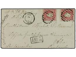 4833 PORTUGAL. 1876 (Oct 26). Cover From Faro To Finland Franked By 1870-74 <B>25r</B>. Rose (2). Endorsed 'Via St. Pete - Sonstige & Ohne Zuordnung