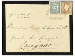 4848 PORTUGAL. Af.38,61. 1885. CIRCULADA A CARREGADA.<B> 10 Reis</B> Verde Y <B>15 Reis</B> Castaño. PRECIOSA. - Sonstige & Ohne Zuordnung