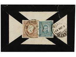 4851 PORTUGAL. Mu.38, 61. 1887. SOBRE De Luto Circulado A LISBOA. <B>10 Reis</B> Verde Y <B>15 Reis</B> Castaño. Mat. <B - Other & Unclassified