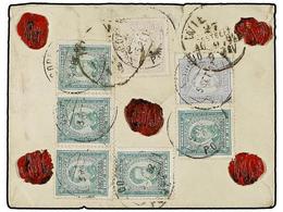 4859 PORTUGAL. Sc.45, 70, 80. 1892 (Sept. 5). Registered Cover To VIENNA (Austria) Franked On Reverse With 1870-84 <B>10 - Other & Unclassified