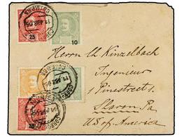 4869 PORTUGAL. Af.127, 128 (2), 141. 1905. COIMBRA A U.S.A. <B>10 Reis</B> Verde <B>CIFRA DESPLAZADA</B>, Completan El F - Sonstige & Ohne Zuordnung