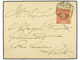 4870 PORTUGAL. Af.141. 1906. PORTO Correo Interior. <B>25 Reis</B> Rosa<B> SIN LA CIFRA DEL VALOR.</B> Muy Raro En Carta - Other & Unclassified