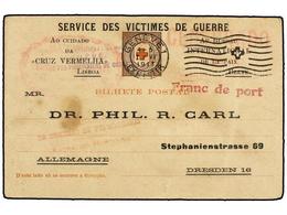 4873 PORTUGAL. 1917. CASTELO DE ANGRA A ALEMANIA. Tarjeta Postal Con Correspondencia De <B>PRISIONEROS DE GUERRA</B> Cir - Other & Unclassified