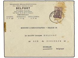 4923 ANGOLA. 1934. LOANDA A BRUSELAS (Bélgica). <B>2 A.</B> Lila, Mat. Ovalado<B> DEUTSCHE SEEPOST/OST-AFRIKA/LINIE.</B> - Autres & Non Classés