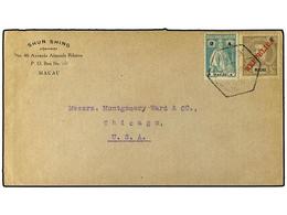 4981 MACAO. 1930. Envelope To Chicago Franked <B>2A</B> Ceres + <B>8a</B> Carlos Overprinted <B>'Republica'</B> Tied By  - Sonstige & Ohne Zuordnung