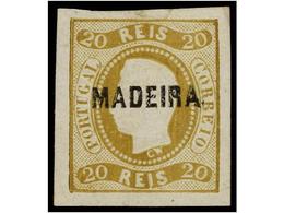 4983 * PORTUGAL: MADEIRA. Af.2. 1868-70. <B>20 Reis</B> Bistre. MAGNÍFICO EJEMPLAR. Cert. ACDP. Afinsa.225?. - Other & Unclassified