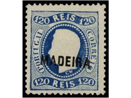 4986 (*) PORTUGAL: MADEIRA. Af.12. 1869. <B>120 Reis</B> Blue Without Gum. Afinsa.183?. - Other & Unclassified