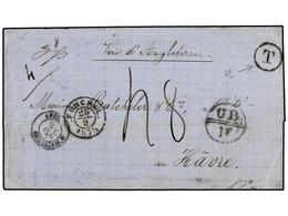 5006 PORTUGAL: MADEIRA. 1875 (Sept 25). Cover To LE HAVRE Via London With Fine <B>FUNCHAL</B> Despatch Cds In Black And  - Other & Unclassified