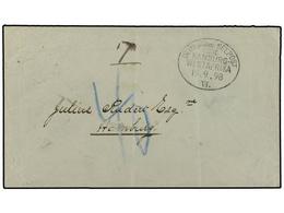 5012 PORTUGAL: MADEIRA. 1898 (Sept 19). Unpaid Cover From Madeira To Hamburg Struck With Superb Strike Of Oval Dated <B> - Andere & Zonder Classificatie