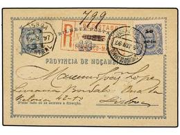 5019 MOZAMBIQUE. 1897. LORENÇO MARQUES A LISBOA. Entero Postal De <B>10 Reis</B> Con Franqueo Adicional De <B>50 Reis S. - Autres & Non Classés