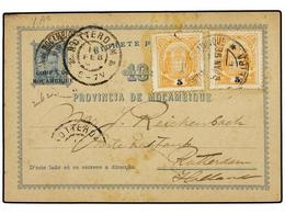 5021 MOZAMBIQUE. 1898. BEIRA A HOLANDA. Entero Postal De <B>10 Reis</B> Azul, <B>COMP. DE MOÇAMBIQUE</B> Con Franqueo Ad - Andere & Zonder Classificatie