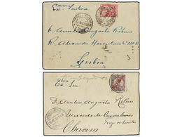 5041 PORTUGAL: ST THOMAS & PRINCE. 1913-28. Dos Cartas Circuladas A PORTUGAL Con Franqueos De <B>25 Reis</B> Y <B>80 Rei - Sonstige & Ohne Zuordnung