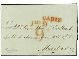 5049 COLONIAS ESPAÑOLAS: PUERTO RICO. 1841. SAN JUAN A MADRID. Carta Depositada Directamente Al Barco Y Con La Marca Est - Other & Unclassified