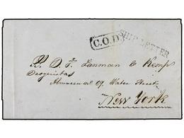 5053 PUERTO RICO. 1858. S. JUAN A NEW YORK. Marca De Encaminador <B>C.O.D.</B> En Un Recuadro Y Lineal <B>SHIP LETTER.</ - Other & Unclassified