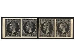 5107 RUMANIA. Mi.37, 38. 1872. <B>3 Bani</B> And <B>5 Bani</B> Black. <B>ESSAYS. IMPERFORATE</B> Pairs. - Sonstige & Ohne Zuordnung