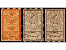 5148 * RUMANIA. Mi.159, 160a, 160b. 1903. <B>2 L.</B> Orange, <B>5 L.</B> Lilac And <B>5 L.</B> Red Violet. Original Gum - Autres & Non Classés