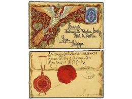 5206 RUSIA. 1900. Wonderful Illustrated Red Cross (seal On Reverse) Envelope Used To SPA (Belgium); Franked By Arms <B>1 - Otros & Sin Clasificación
