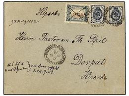 5207 RUSIA. 1902 (18 Sept.). <B>WENDEN</B>. SHTOKMANSGOF To DORRAT Franked By Wenden <B>2 K.</B> And Two Russia <B>7 K.< - Otros & Sin Clasificación