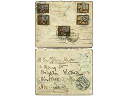 5218 RUSIA. 1922. MOSCOW To VICTORIA (Australia). <B>5 K.</B> (2) And <B>10 K.</B> (3). Taxed On Arrival With Australian - Other & Unclassified