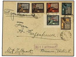 5220 RUSIA. Sg.279/284. 1922 (Nov. 20). Airmail Cover Addressed To BREMEN Post Office Franked By 1922 Anniversary Of Rev - Other & Unclassified