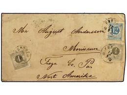 5301 SUECIA. 1879. <B>4 ö.</B> Gray (two, One Fault) + <B>12 ö.</B> Blue, Tied By <B>FORSHEM</B> Cds's On An 1888 Cover  - Other & Unclassified