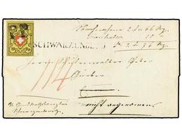 5322 SUIZA. 1851 (Dec 3). Entire Letter Readdressed On Arrival In LUCERNE, Franked By 1850 Rayon II <B>10rp.</B> Black A - Autres & Non Classés