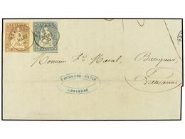5328 SUIZA. 1855 (March 2). Entire Letter From Payerne To Lausanne Franked By Fine 1854-62 <B>5rp</B>. Brown And <B>10rp - Other & Unclassified