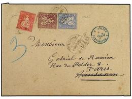 5369 SUIZA. 1871 (Dec 24th). Triple Rate Cover To Paris Franked By 1867 <B>10c</B> Red, <B>30c</B> Ultramarine And <B>50 - Sonstige & Ohne Zuordnung