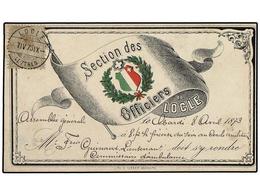 5374 SUIZA. Yv.33. 1873 (7-Abril). TARJETA POSTAL Multicolor Circulada En LOCLE Con Sello De <B>2 Cts.</B> Gris. Magnífi - Sonstige & Ohne Zuordnung